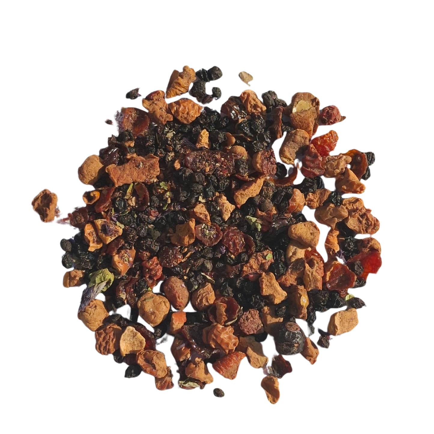 Infusion bio Éveil Fruité aux fruits rouges et plantes, réveil doux et vitaminé, sans théine, sans sucre et sans arôme ajouté.