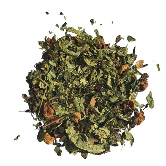 Infusion bio Légèreté aux plantes apaisantes – pomme, mélisse, verveine et feuille d'olivier – pour un confort digestif naturel, sans théine, sans sucre, sans arôme ajouté.